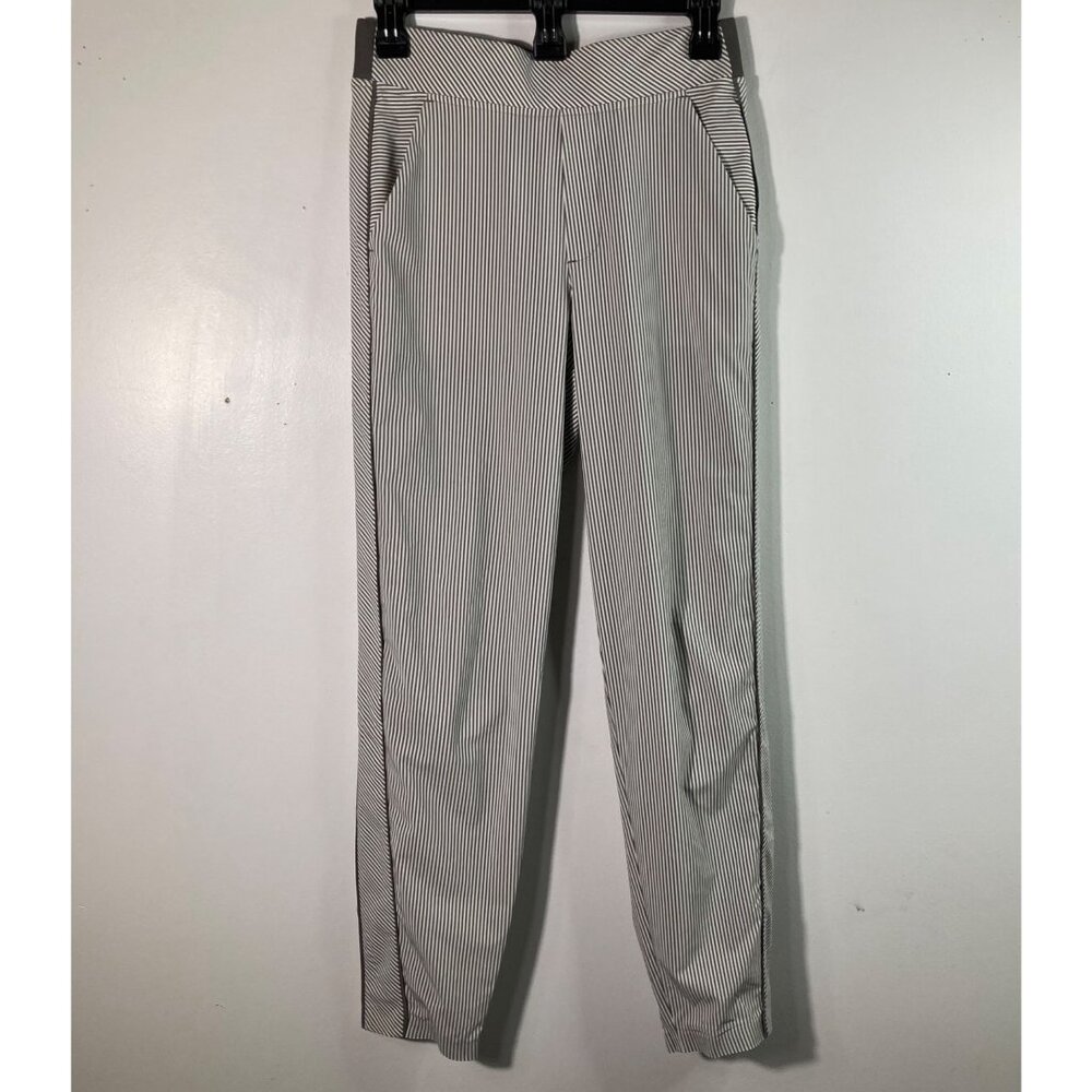 Womens Athleta Brooklyn Textured Ankle‎ Pant 0 Gray White Polyester Spandex